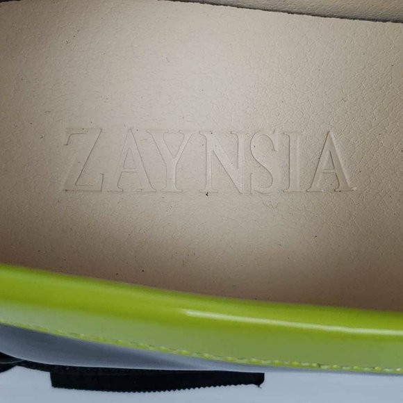 Womens Zaynsia Platform Loafers Shoes Black Patent Leather Neon Yellow 6M New - Picture 11 of 14